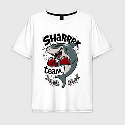 Футболка оверсайз мужская Shark boxing team, цвет: белый