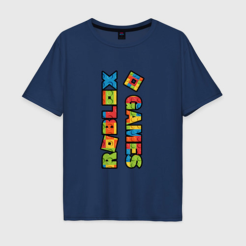 Мужская футболка оверсайз Roblox Lego Game / Тёмно-синий – фото 1