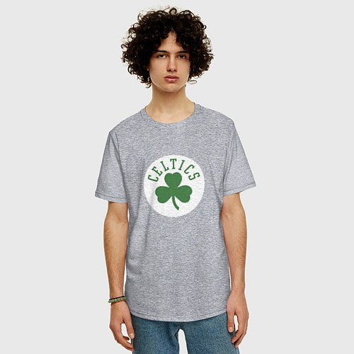 Мужская футболка оверсайз Бостон Селтикс NBA / Меланж – фото 3