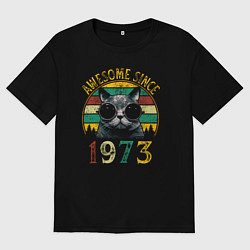 Мужская футболка оверсайз Потрясающий котэ 1973