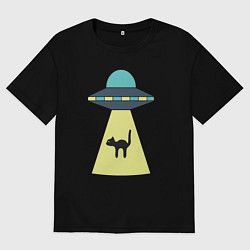 Футболка оверсайз мужская Похищение кота, цвет: черный