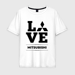 Футболка оверсайз мужская Mitsubishi Love Classic, цвет: белый