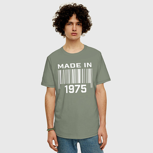 Мужская футболка оверсайз Сделано в 1975 штрихкод / Авокадо – фото 3