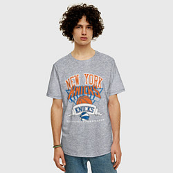Футболка оверсайз мужская NEW YORK KNIKS NBA, цвет: меланж — фото 2