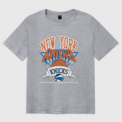 Футболка оверсайз мужская NEW YORK KNIKS NBA, цвет: меланж