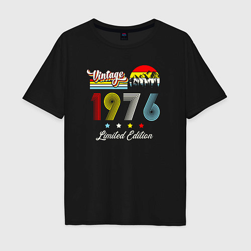 Мужская футболка оверсайз Винтаж 1976 ограниченная серия / Черный – фото 1