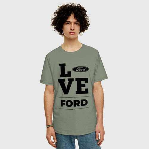 Мужская футболка оверсайз Ford Love Classic / Авокадо – фото 3