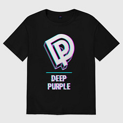 Футболка оверсайз мужская Deep Purple Glitch Rock, цвет: черный