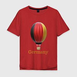 Футболка оверсайз мужская 3d aerostat German flag, цвет: красный