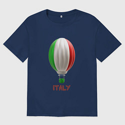 Футболка оверсайз мужская 3d aerostat Italy flag, цвет: тёмно-синий