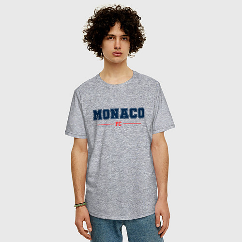 Мужская футболка оверсайз Monaco FC Classic / Меланж – фото 3