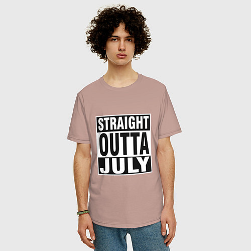 Мужская футболка оверсайз Прямо из июля / Пыльно-розовый – фото 3