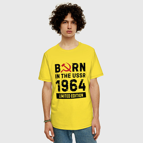 Мужская футболка оверсайз Born In The USSR 1964 Limited Edition / Желтый – фото 3