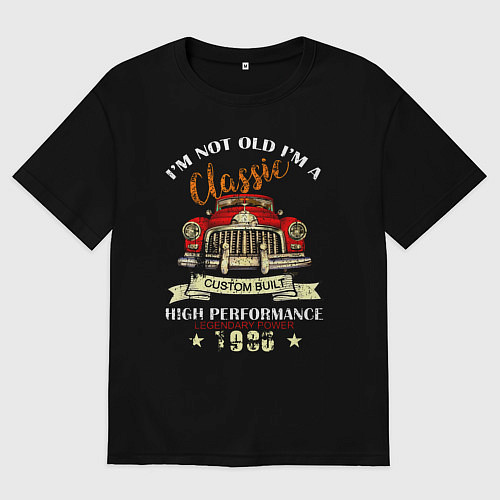 Мужская футболка оверсайз Я не старый, я классический 1980 / Черный – фото 1
