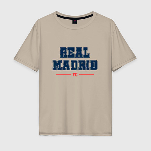 Мужская футболка оверсайз Real Madrid FC Classic / Миндальный – фото 1