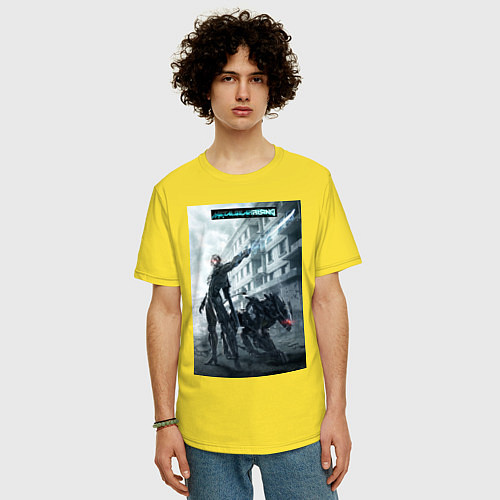 Мужская футболка оверсайз Raiden White Devil / Желтый – фото 3