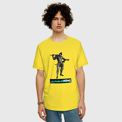Мужская футболка оверсайз Samuel Rodrigues cyborg mercenary / Желтый – фото 3