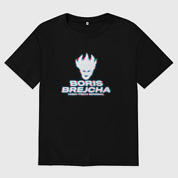 Мужская футболка оверсайз Борис Брейча глитч эффект