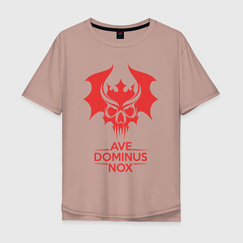 Мужская футболка оверсайз Ave Dominus Nox клич повелителей ночи / Пыльно-розовый – фото 1