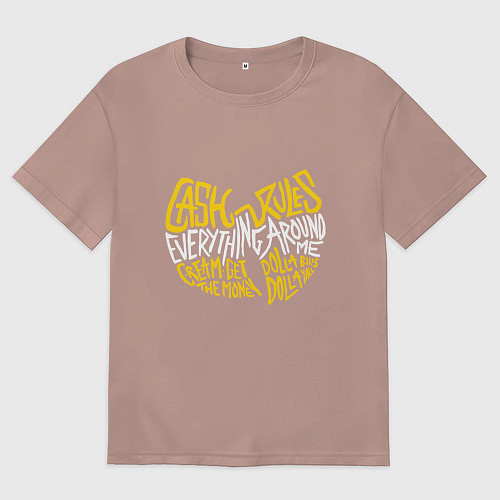 Мужская футболка оверсайз CREAM Wu-Tang / Пыльно-розовый – фото 1