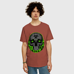 Футболка оверсайз мужская SKULL TOXIC, цвет: кирпичный — фото 2