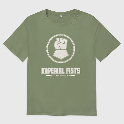 Мужская футболка оверсайз Имперские кулаки лого винтаж / Авокадо – фото 1