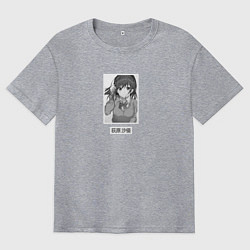 Футболка оверсайз мужская Красотка Саю Hige o Soru, цвет: меланж