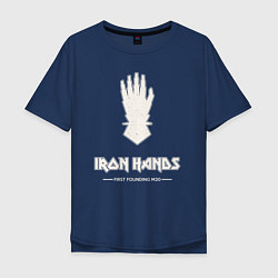 Футболка оверсайз мужская Железные руки лого винтаж, цвет: тёмно-синий