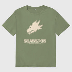 Мужская футболка оверсайз Саламандры лого винтаж