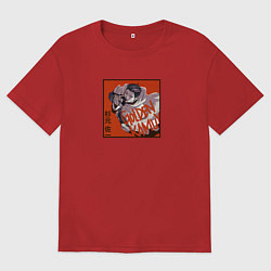 Футболка оверсайз мужская Огата Хякуноске Золотое божество, цвет: красный