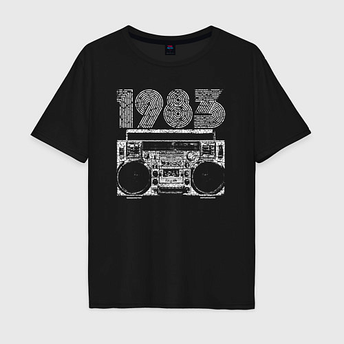 Мужская футболка оверсайз Бумбокс 1983 / Черный – фото 1