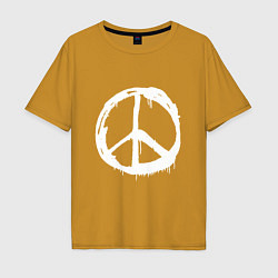 Футболка оверсайз мужская Pacific symbol white, цвет: горчичный