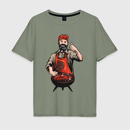 Мужская футболка оверсайз Потешный повар / Авокадо – фото 1