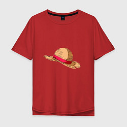 Футболка оверсайз мужская LUFFY HAT, цвет: красный