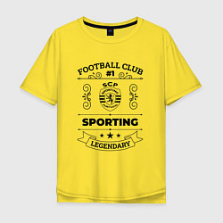 Футболка оверсайз мужская Sporting: Football Club Number 1 Legendary, цвет: желтый