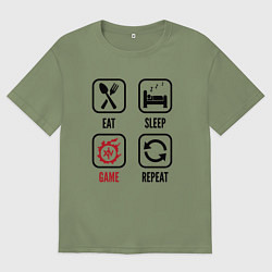 Мужская футболка оверсайз Eat - Sleep - Final Fantasy - Repeat