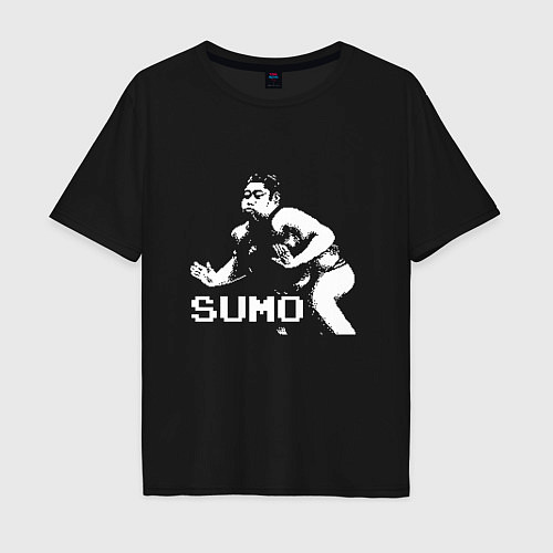 Мужская футболка оверсайз Sumo pixel art / Черный – фото 1