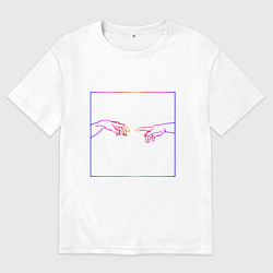 Футболка оверсайз мужская Неоновый Ренессанс, цвет: белый