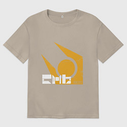 Футболка оверсайз мужская Half life - city 17, цвет: миндальный