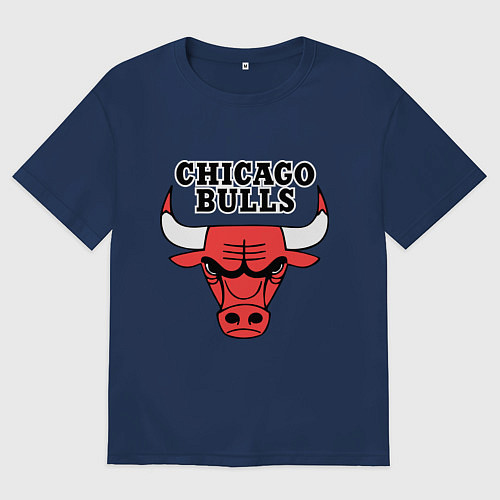 Мужская футболка оверсайз Chicago Bulls / Тёмно-синий – фото 1