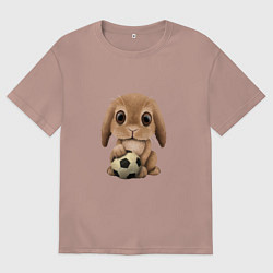 Мужская футболка оверсайз Футбол - Кролик