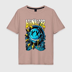 Футболка оверсайз мужская Blink 182 - 20 years, цвет: пыльно-розовый