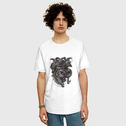 Футболка оверсайз мужская Самурай Ирезуми, цвет: белый — фото 2