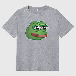 Мужская футболка оверсайз Пепе Лягушонок доволен