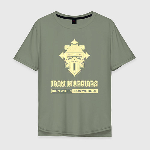 Мужская футболка оверсайз Железные воины хаос винтаж лого / Авокадо – фото 1