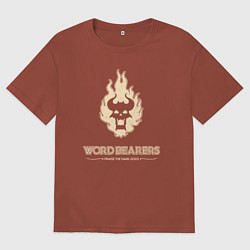 Футболка оверсайз мужская Несущие слово хаос винтаж лого, цвет: кирпичный