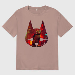 Мужская футболка оверсайз Кот из игры Stray