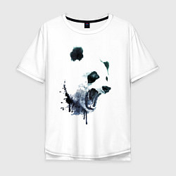 Футболка оверсайз мужская Свирепый панда - ярость, цвет: белый