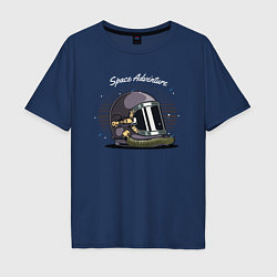 Футболка оверсайз мужская Скафандр космонавта, цвет: тёмно-синий