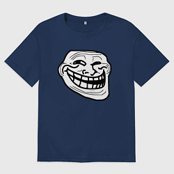 Мужская футболка оверсайз Тролльфейс улыбается мем